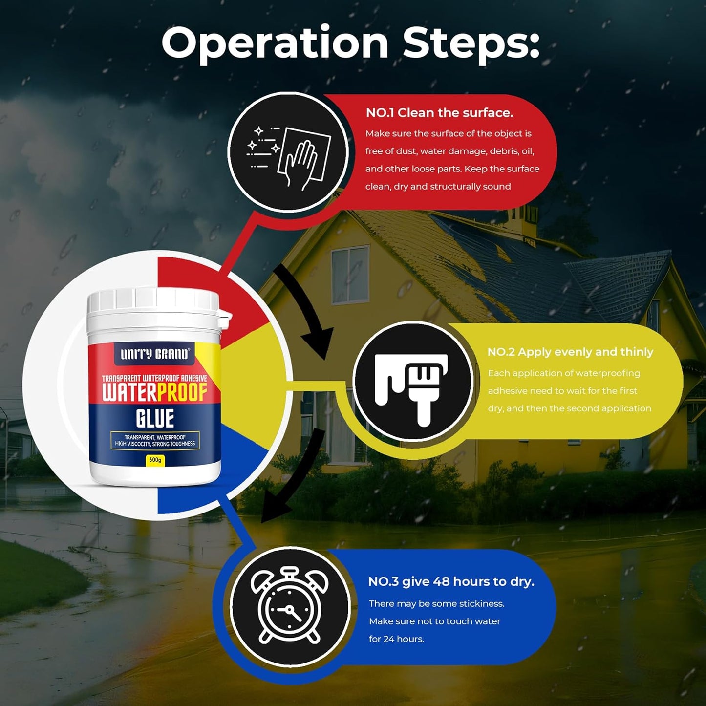 Crack Seal Glue 300gm with Brush Transparent Waterproof