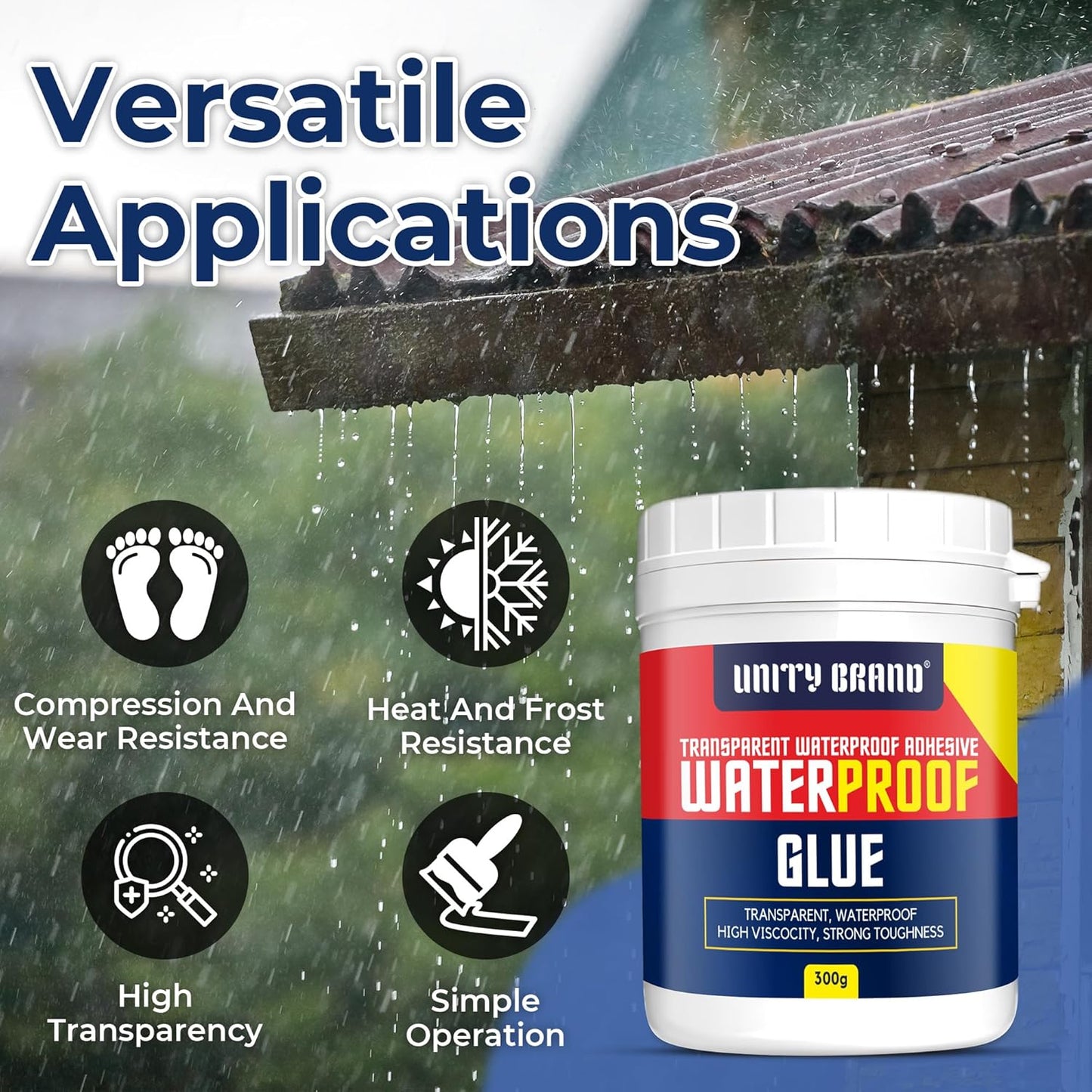 Crack Seal Glue 300gm with Brush Transparent Waterproof